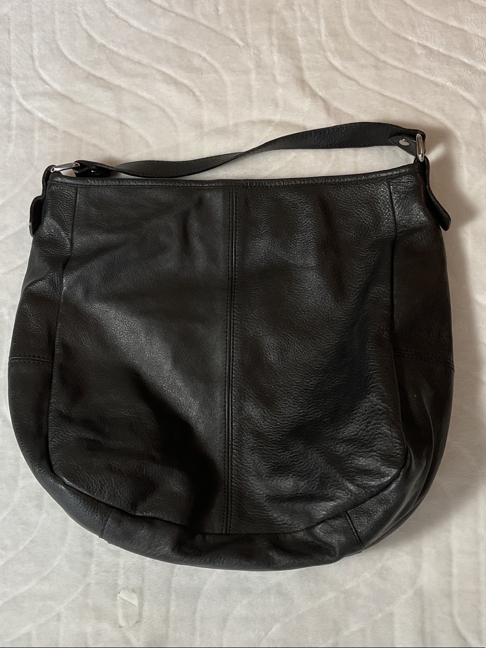 Women's Black Leather Hobo Shoulder Bag